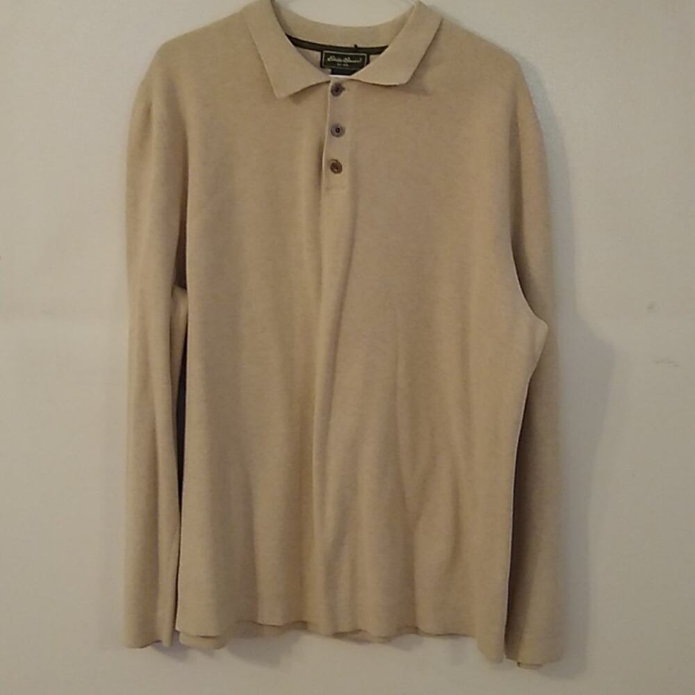 Eddie Bauer Men's Size XL/T tan sweater Warm, Classic
